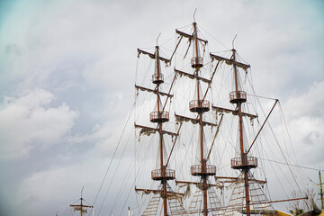 old pirate ship in port