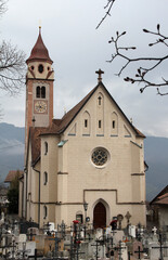 Parish Church In Village Tirol, Italy