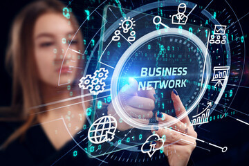 Business, Technology, Internet and network concept. Online Business Network.