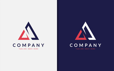 Aufkleber - Abstract Initial Letter A Logo Design Made from 2 Triangle With Sharp Shape. Vector Logo Illustration.