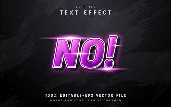 No! text, purple gradient style text effect
