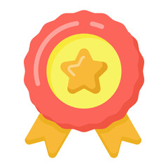 Wall Mural - 
Star badge icon in flat design, editable vector 
