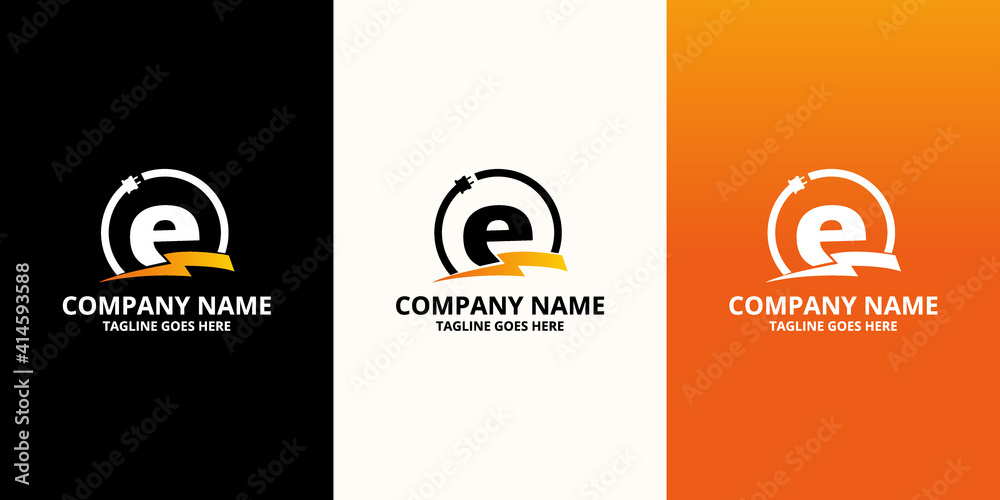 Flash initial letter E Logo Icon Template. Illustration vector graphic ...