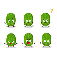 Poster - Cartoon character of cucamelon with what expression