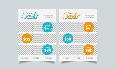 Wall Mural - travel flyer design template, tour flyer, tourism color a4 print ready flyer