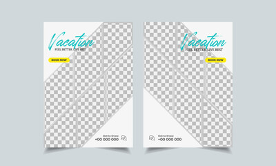 Wall Mural - travel flyer design template, tour flyer, tourism color a4 print ready flyer