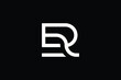 ER logo letter design on luxury background. RE logo monogram initials letter concept. ER icon logo design. RE elegant and Professional letter icon design on black background. R E ER RE