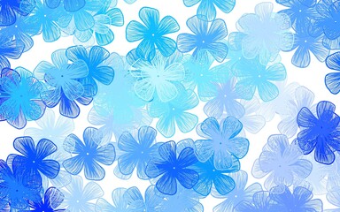  Light BLUE vector elegant template with flowers.