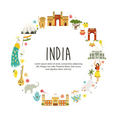 Wall Mural - Travel poster with famous destinations and landmarks of India