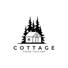 Wall Mural - cottage logo vector vintage symbol illustration design