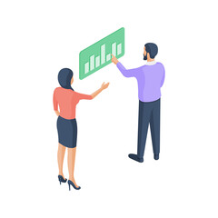 Poster - Man and woman working with diagram together