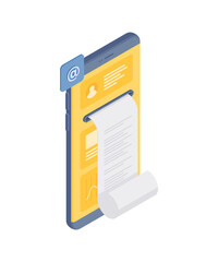 Poster - Icon of smartphone with online payment check