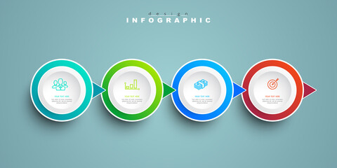 Infographic diagram icon template for business, presentation, web design, 4 options. Can be used to create business projects, annual reports, the Internet.Business concept, process steps, sign, vector