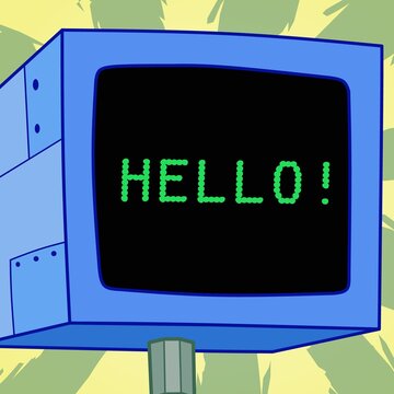 hello notification illustration on screen suitable for symbol, icon, template, sign, background for a message