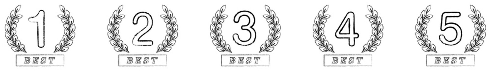 Vector number laurel wreath set : ranking,award