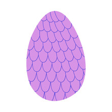 A Vector Illustration Of An Egg Ornamented With Tiny Pink Scales Isolated On White Background. Designed For Prints, Wraps, Background.