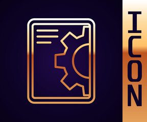 gold line software, web development, programming concept icon isolated on black background. programm