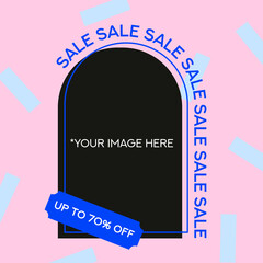 Poster - Sale Instagram post template for social media with discount label. Vector illustration