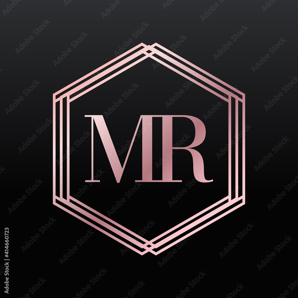 Simple Elegant Initial Letter Type MR Logo Sign Symbol Icon, Logo Design Template
