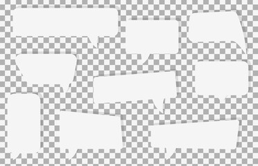 Leinwandbilder - Communication speech bubble boxes , Comic speech bubble set, empty text box cloud, Comic paper cut speech bubble set