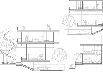 Wall Mural - Write a blueprint architecture for building.