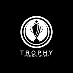 Sticker - Trophy vector logo icon.champions  trophy logo icon for winner award logo template