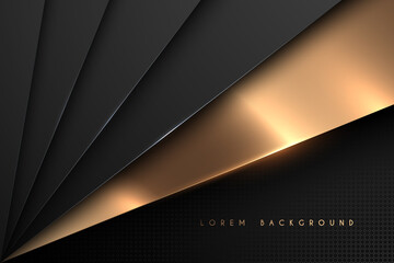 Wall Mural - Abstract black and gold geometric shapes background