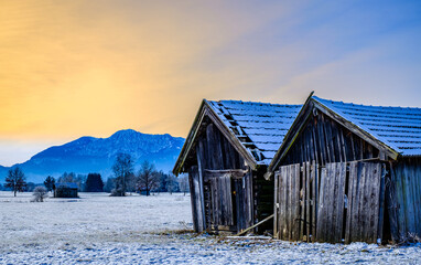 Canvas Print - landscape near benediktbeuern in bavaria