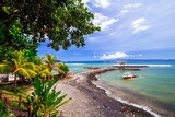 Fototapeta Góry - Beautiful sea view from the coast of Bali, Relax beach 