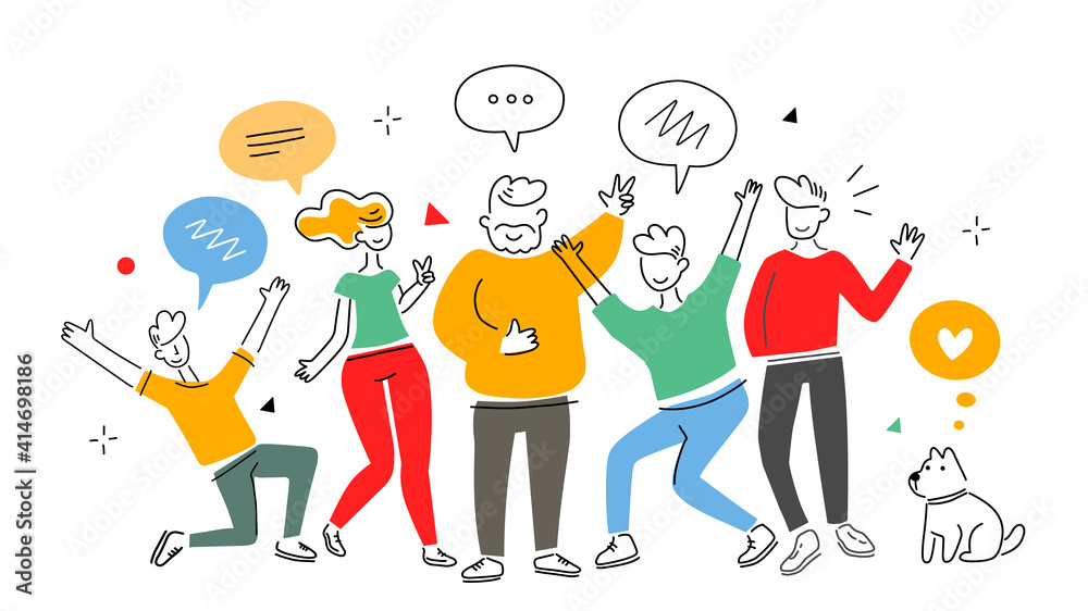Images Communication Vector business illustration of communication people team Stock Vector ...