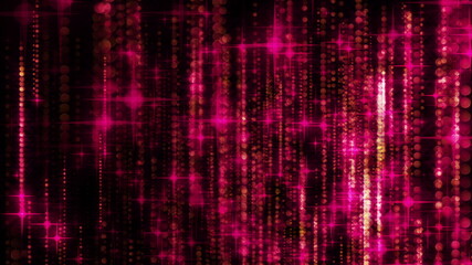 Poster - 3d rendering of glam rain. Computer generated beautiful modern background from stars, sparkles and garlands