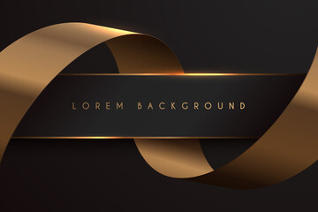 black stripe with gold ribbon background