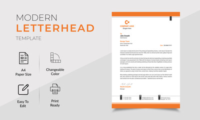  Elegant letterhead template vector professional editable minimalist flat style Modern Simple Creative A4 Size Design