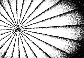 Wall Mural - Abstract sun rays with dotwork retro or tattoo style