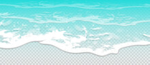 Summer Background. Transparent Sea Wave.  3D Vector. High Detailed Realistic Illustration.