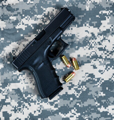 Wall Mural - Military pistol for the holidays of Memorial, 4th of July and Veteran Day