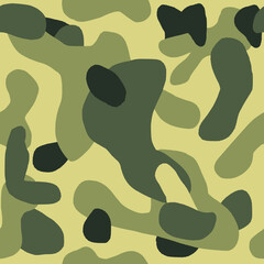 Green khaki camouflage camo seamless pattern. Military army design, textile for masking hiding hunting. Print for war soldiers in jungle desert forest outdoors, trendy style texture. For wallpapers