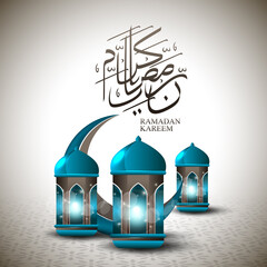 Wall Mural - Ramadan Kareem background with islamic lights