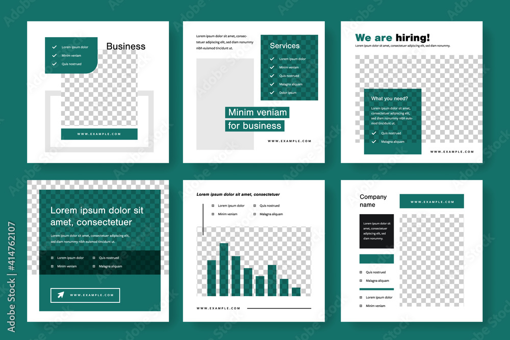 Facebook Layout Types Elegant business social media layouts with green accent, facebook and ...