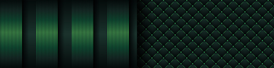 Poster - Luxury dark green background with backdrop overlap layer . Deep emerald pattern with vintage leather texture premium royal party