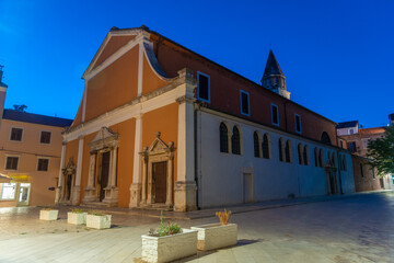 Wall Mural - Night view of Saint Simeon church in Zadar, Croatia