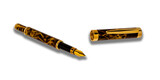 Fototapeta  - Brown fountain pen with pen cap. . pen isolated on white.background.