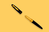 Fototapeta  - Business fountain pen isolated on yellow background.
