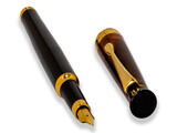 Fototapeta  - Black fountain pen with cap. .Pen isolated on white background.