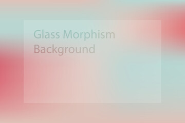 Poster - Abstract gradient background. Transparent frame in glass morphism style