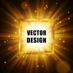 Wall Mural - Gold star with sparkles. Abstract explosion. Vector glow light effect.