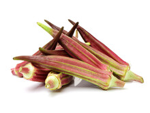 Red Okra On White Background