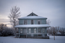 Abandoned Home In The Ghost Town Of Rowley, Alberta.