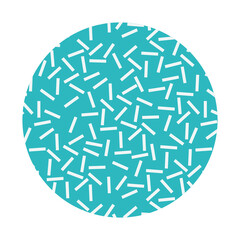 Wall Mural - turquoise circle with memphis lines style, colorful design