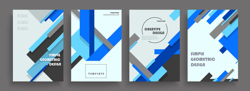 Covers with minimal designs. Abstract backgrounds. Vector frame for text Modern Art graphics for hipsters